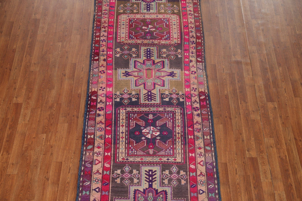 Vintage Meshkin Persian Runner Rug 4x11