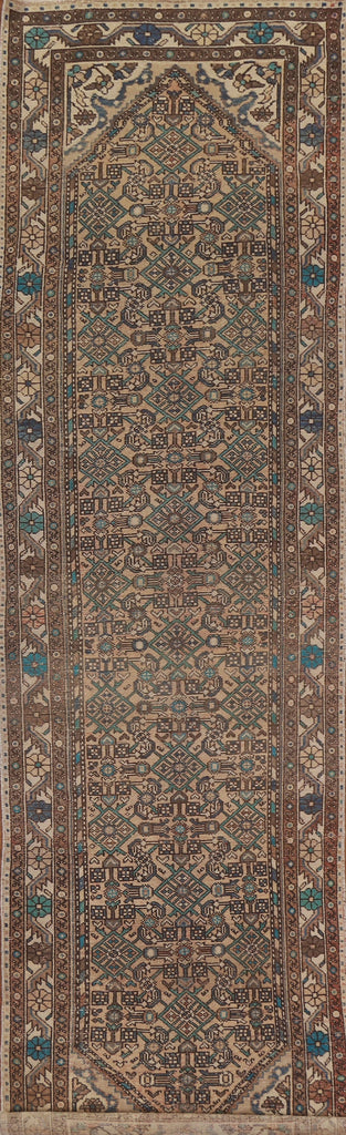 Geometric Hamedan Persian Runner Rug 4x14