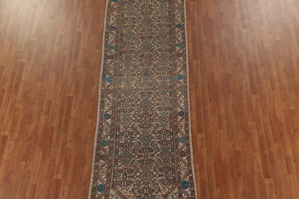 Geometric Hamedan Persian Runner Rug 4x14