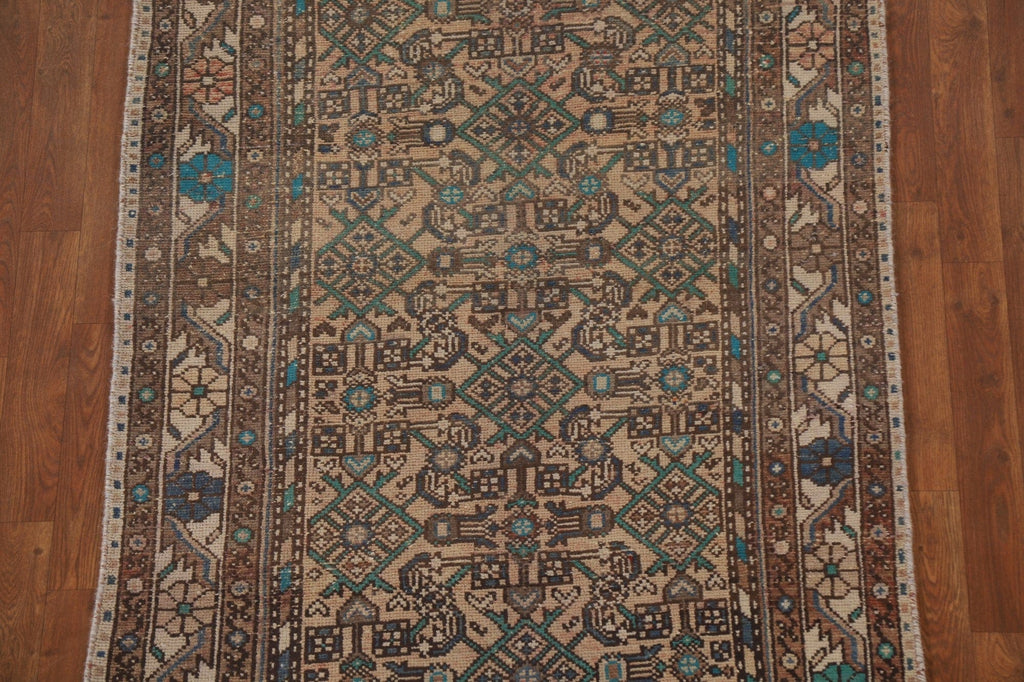 Geometric Hamedan Persian Runner Rug 4x14