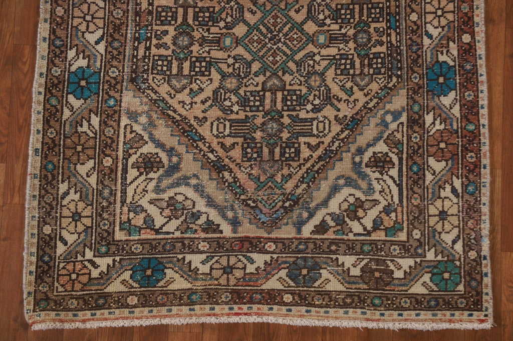 Geometric Hamedan Persian Runner Rug 4x14