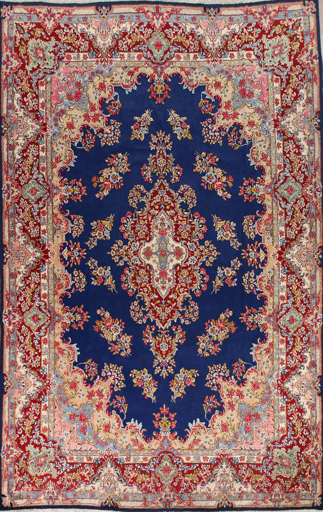 Vegetable Dye Blue Kerman Persian Area Rug 9x13