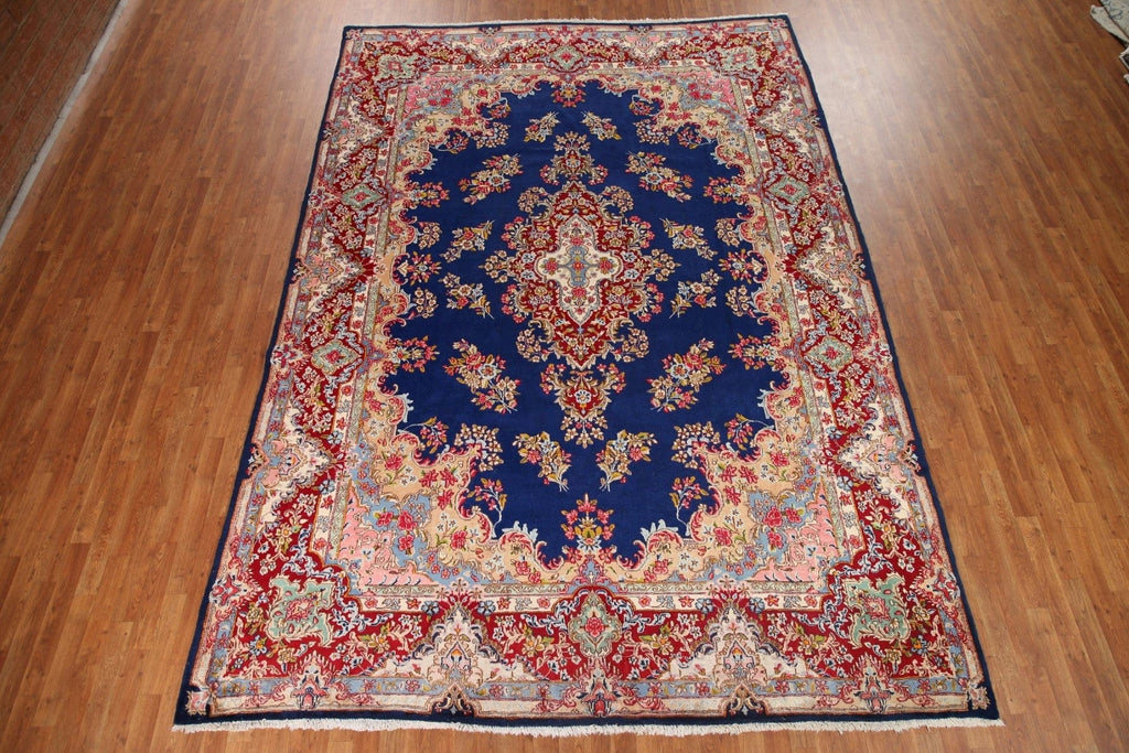 Vegetable Dye Blue Kerman Persian Area Rug 9x13