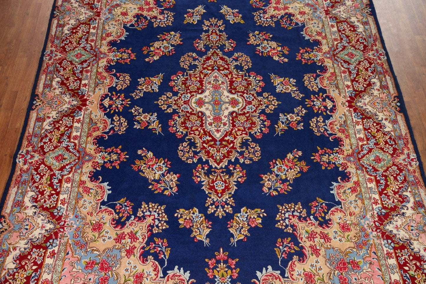 Vegetable Dye Blue Kerman Persian Area Rug 9x13