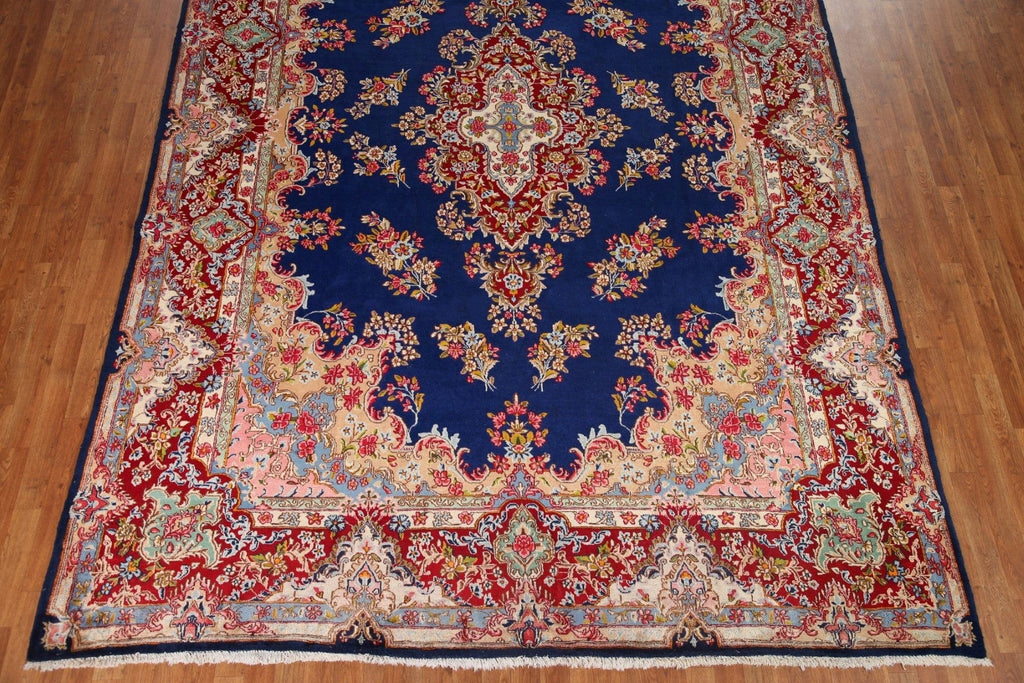 Vegetable Dye Blue Kerman Persian Area Rug 9x13