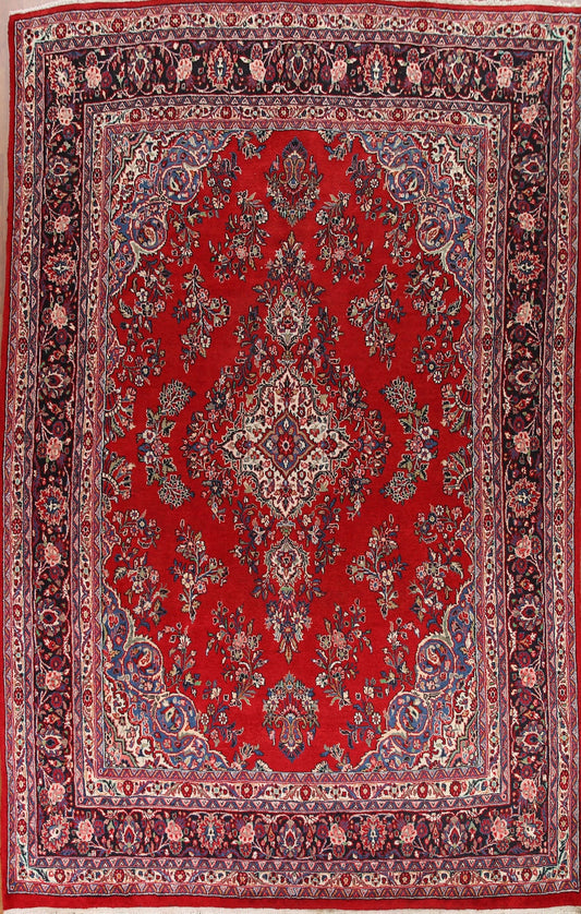Floral Red Hamedan Persian Area Rug 9x12