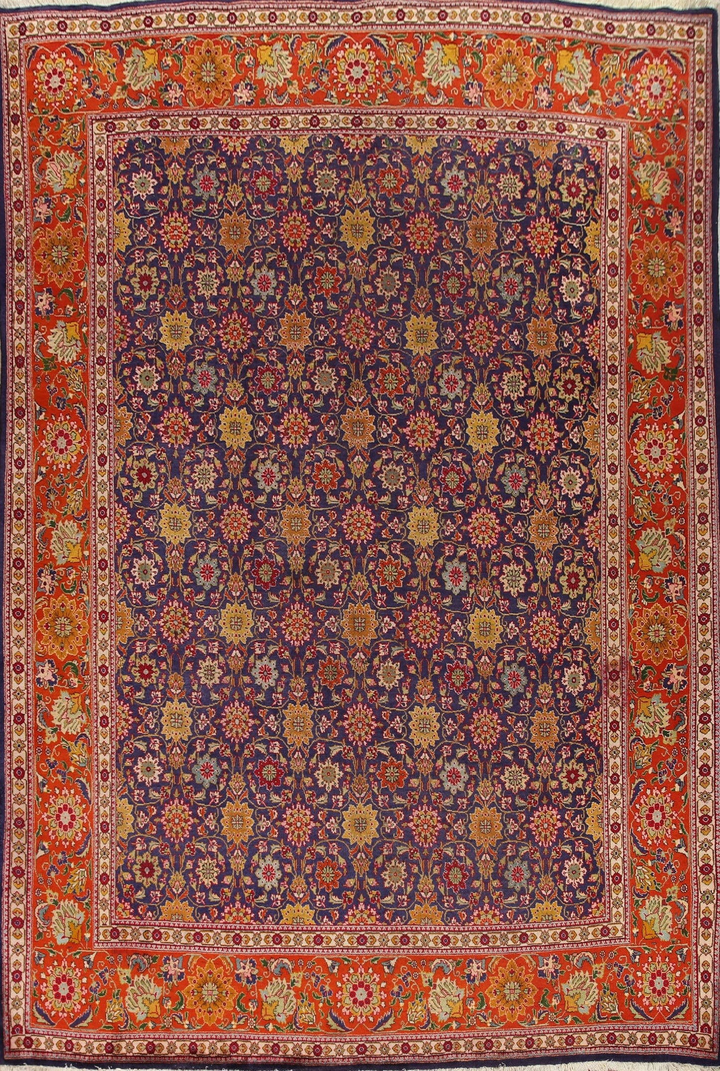 All-Over Floral Tabriz Persian Area Rug 10x13