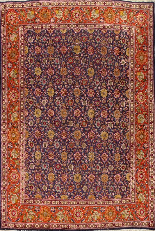 All-Over Floral Tabriz Persian Area Rug 10x13