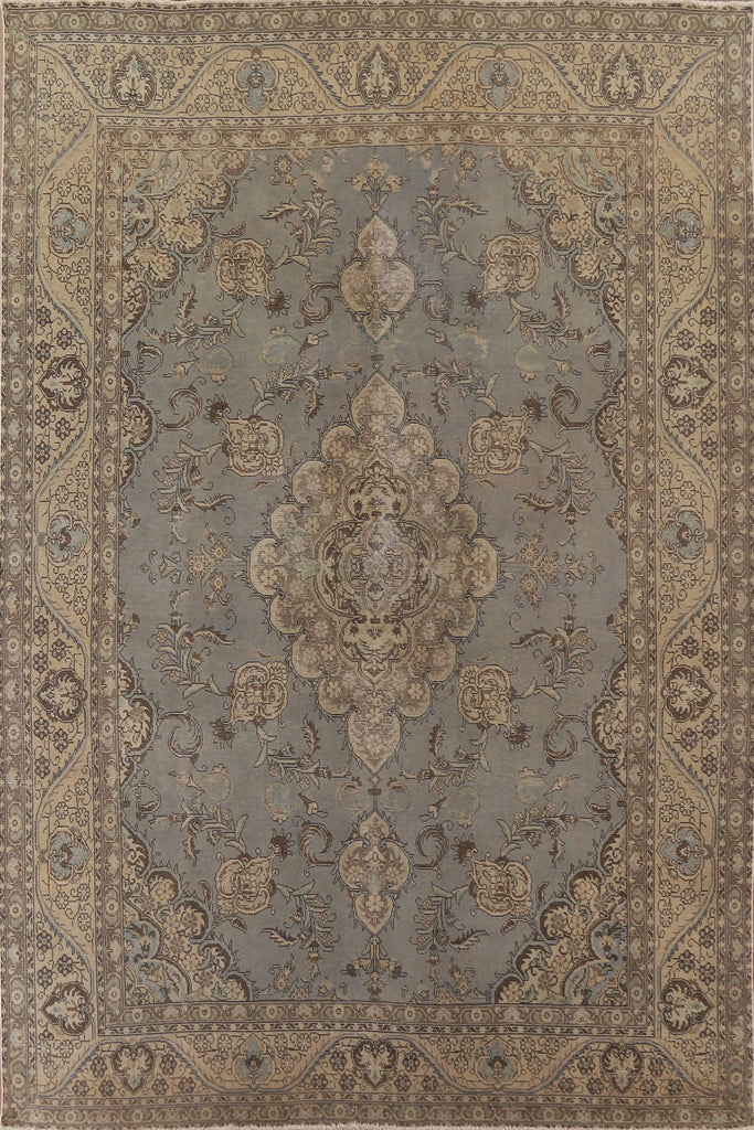 Traditional Gray Tabriz Persian Area Rug 9x12