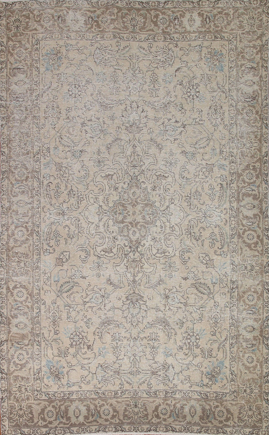 Distressed Tabriz Persian Area Rug 7x10