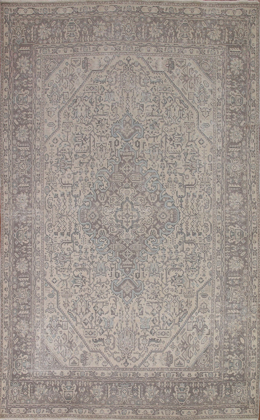 Distressed Muted Tabriz Persian Area Rug 6x10