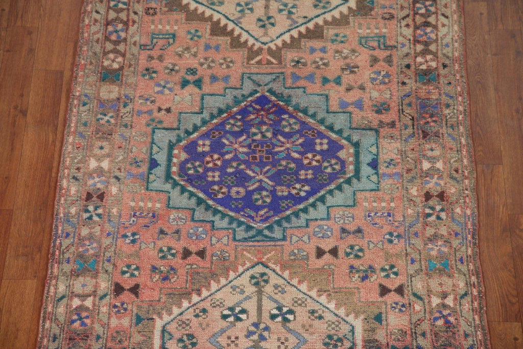 Pink Tribal Ardebil Persian Runner Rug 4x10