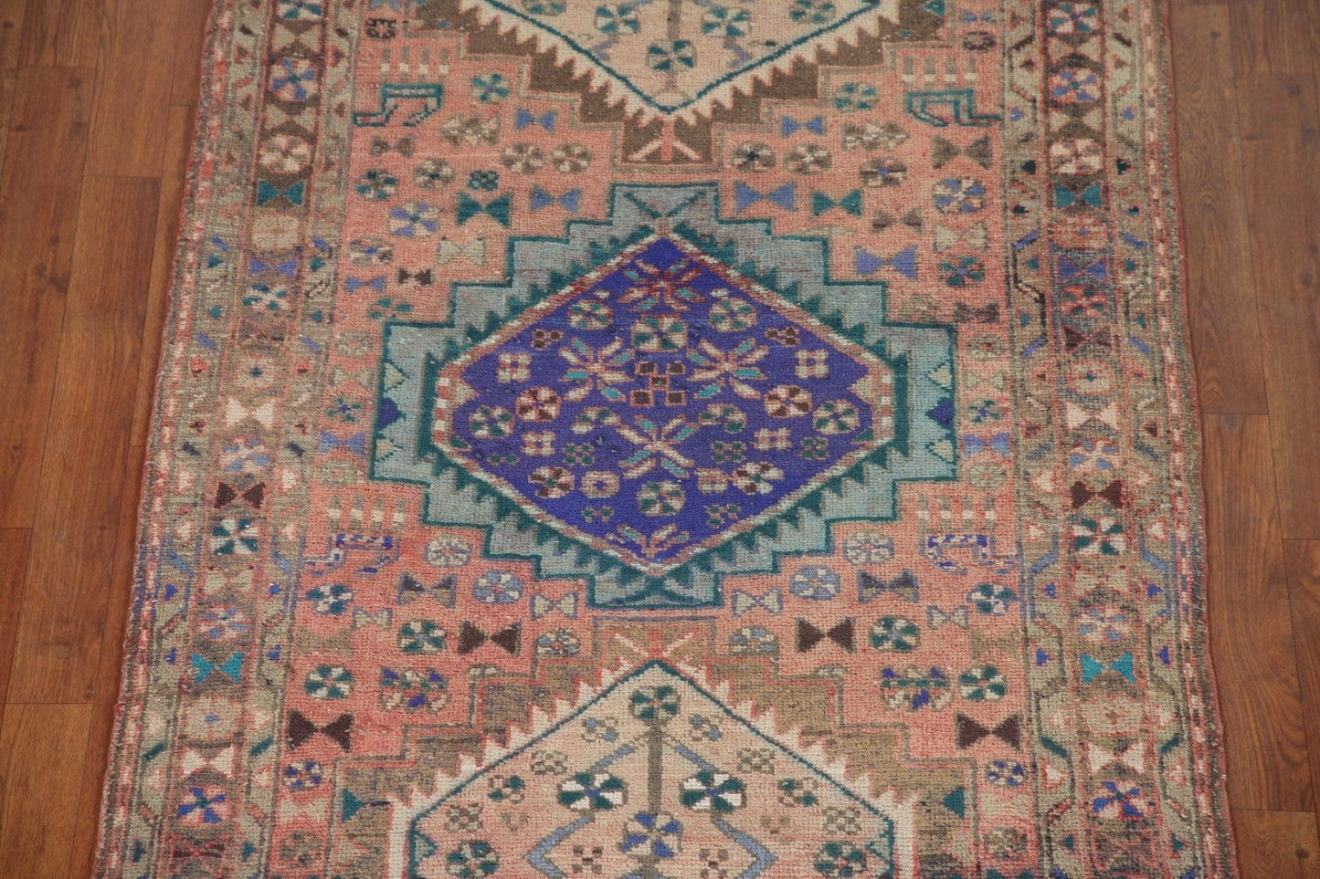 Pink Tribal Ardebil Persian Runner Rug 4x10