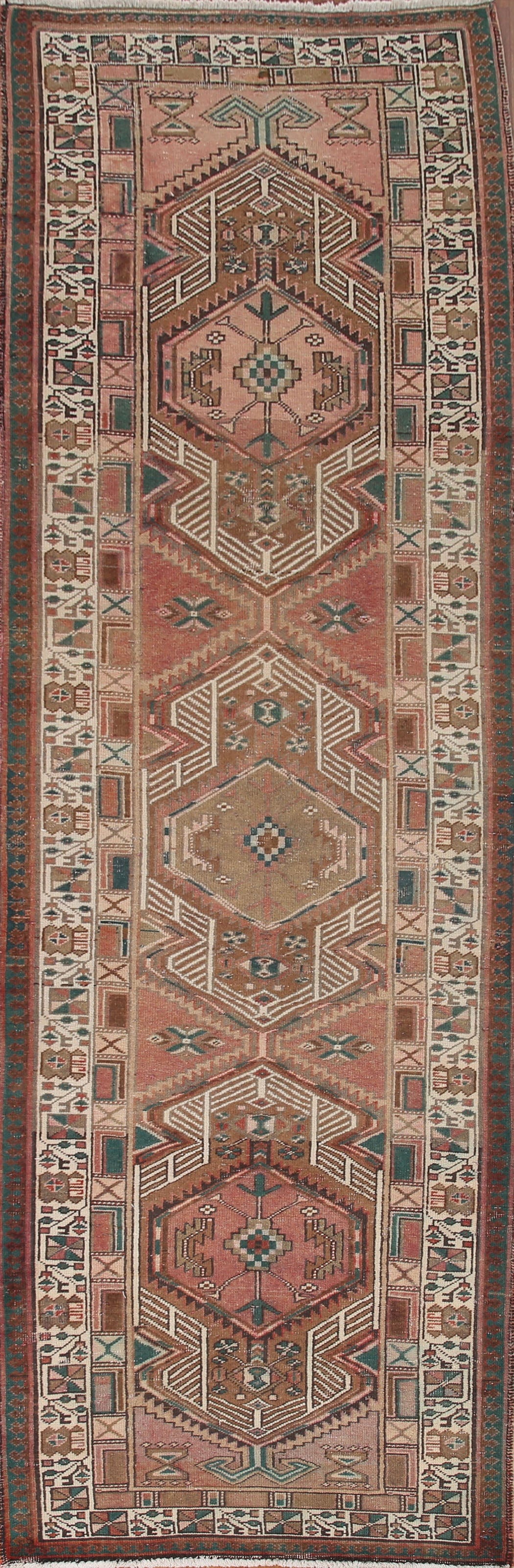 Geometric Ardebil Persian Runner Rug 3x11