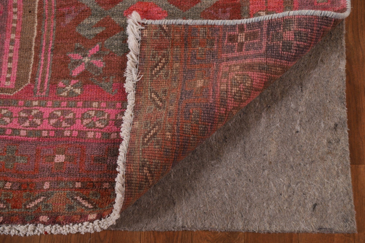 Red/ Pink Ardebil Persian Runner Rug 5x13