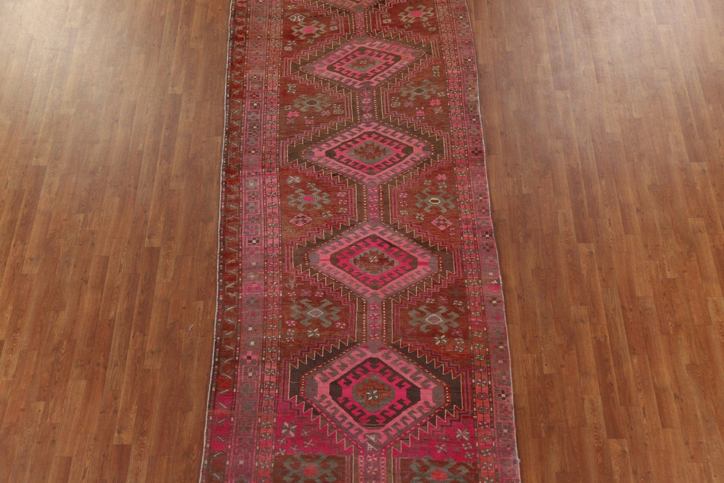 Red/ Pink Ardebil Persian Runner Rug 5x13