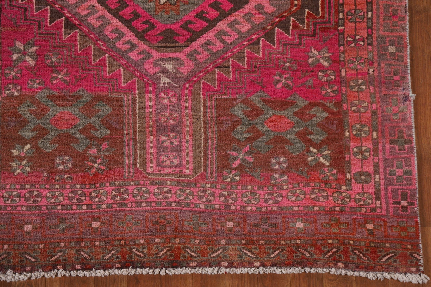 Red/ Pink Ardebil Persian Runner Rug 5x13