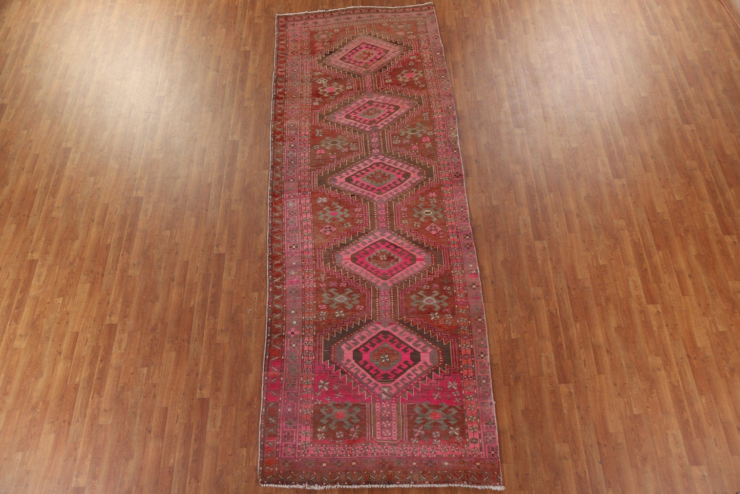 Red/ Pink Ardebil Persian Runner Rug 5x13