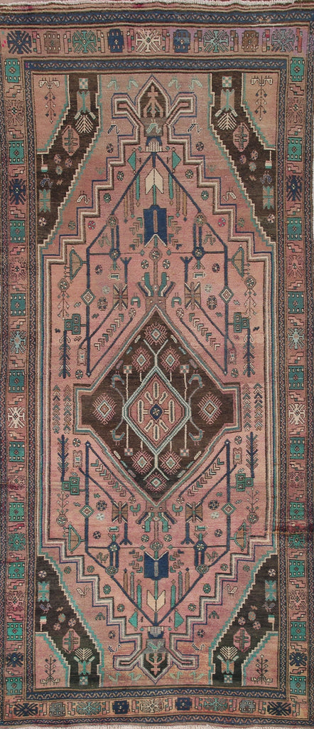 Pink Geometric Ardebil Persian Area Rug 5x11