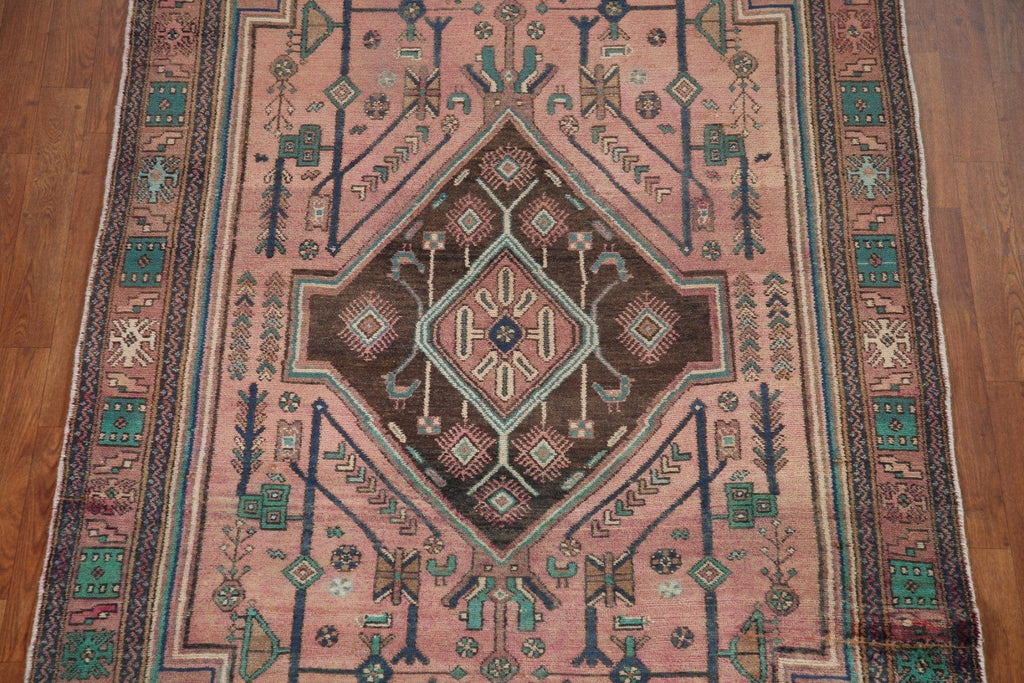 Pink Geometric Ardebil Persian Area Rug 5x11