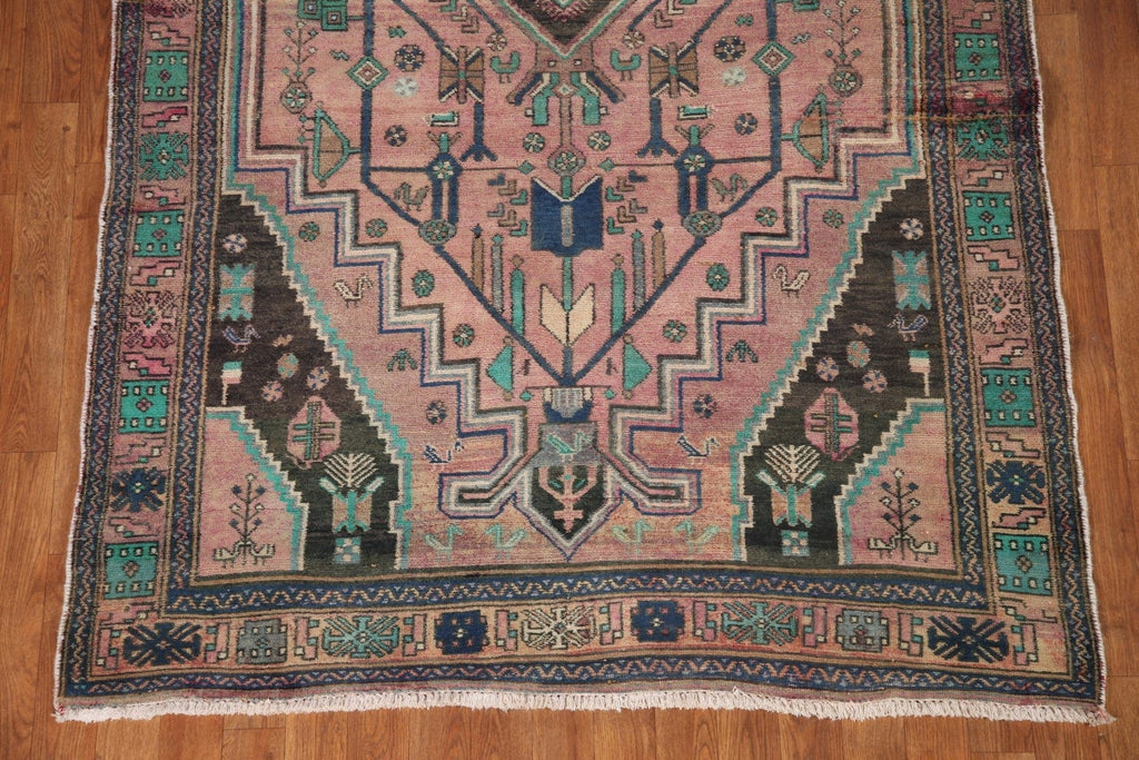 Pink Geometric Ardebil Persian Area Rug 5x11