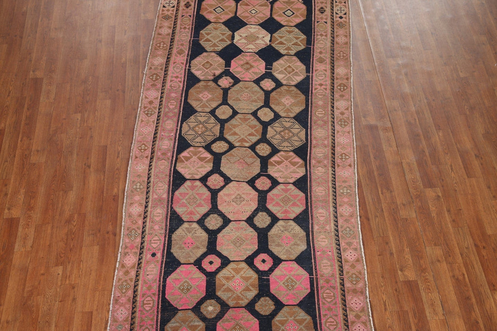 Navy Blue/ Pink Antique Lori Persian Runner Rug 4x12