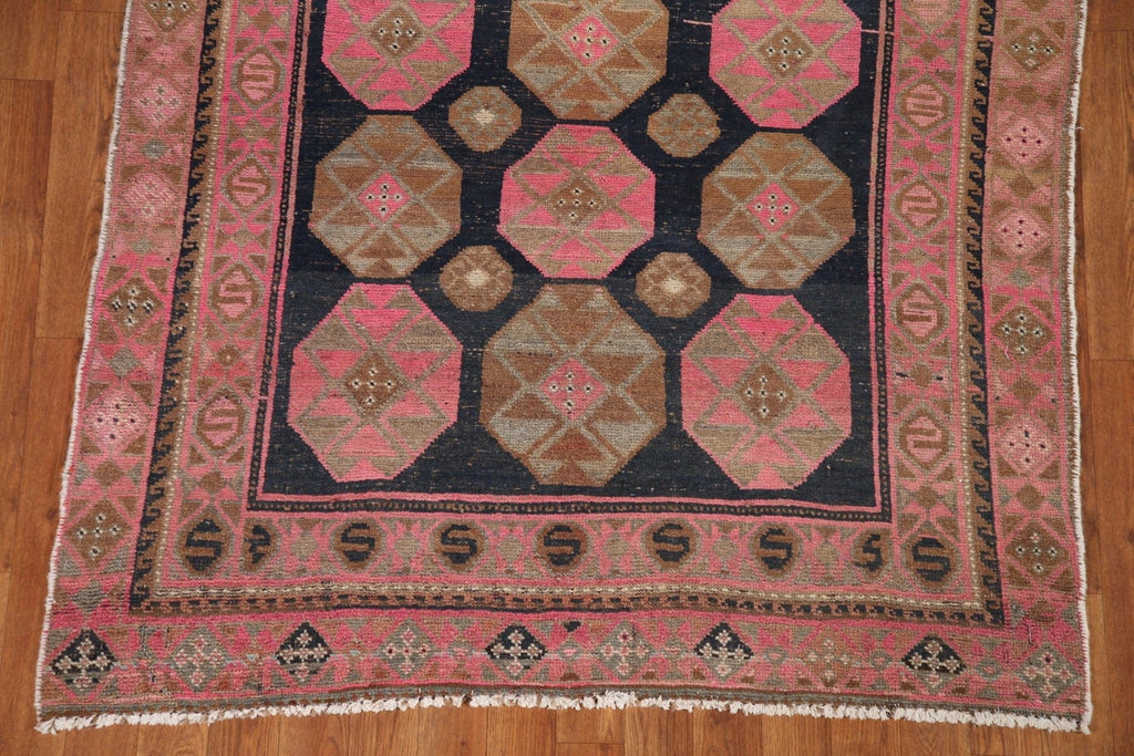 Navy Blue/ Pink Antique Lori Persian Runner Rug 4x12