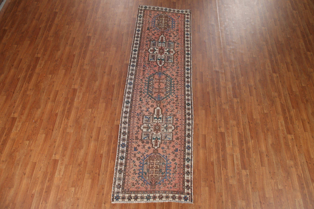 Vintage Heriz Persian Runner Rug 3x10