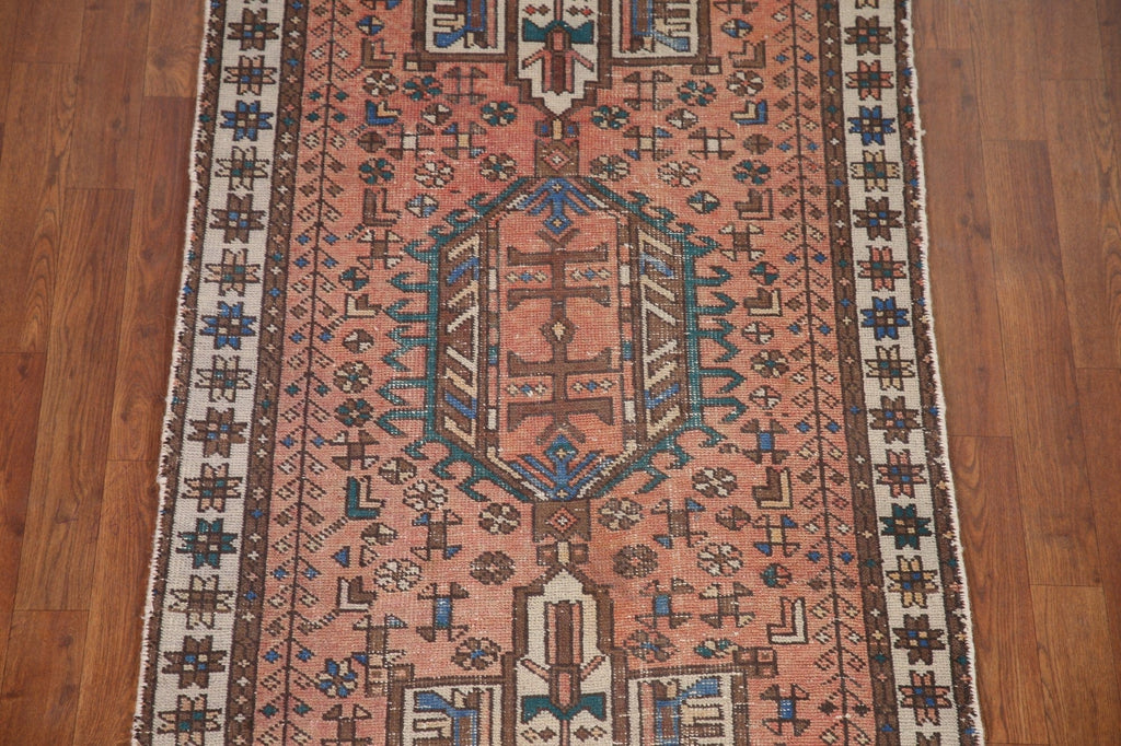 Vintage Heriz Persian Runner Rug 3x10