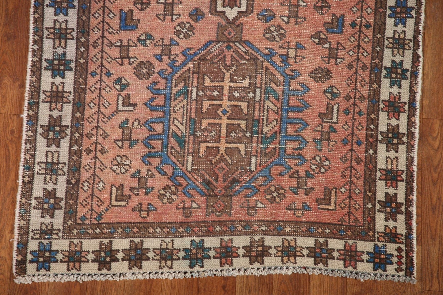 Vintage Heriz Persian Runner Rug 3x10