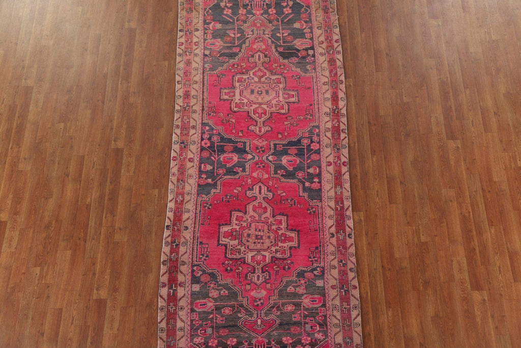 Fuchsia Geometric Meshkin Persian Runner Rug 4x10