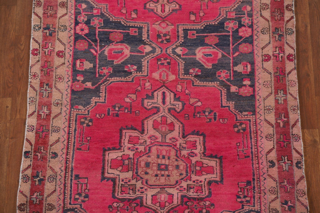 Fuchsia Geometric Meshkin Persian Runner Rug 4x10