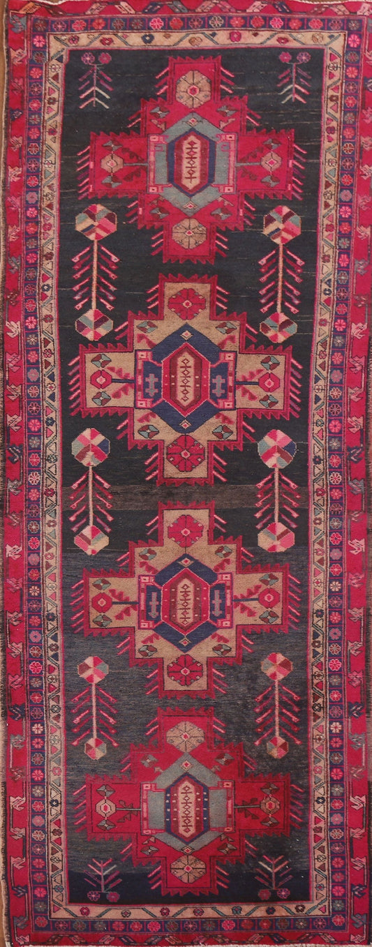 Vintage Wool Ardebil Persian Runner Rug 4x11