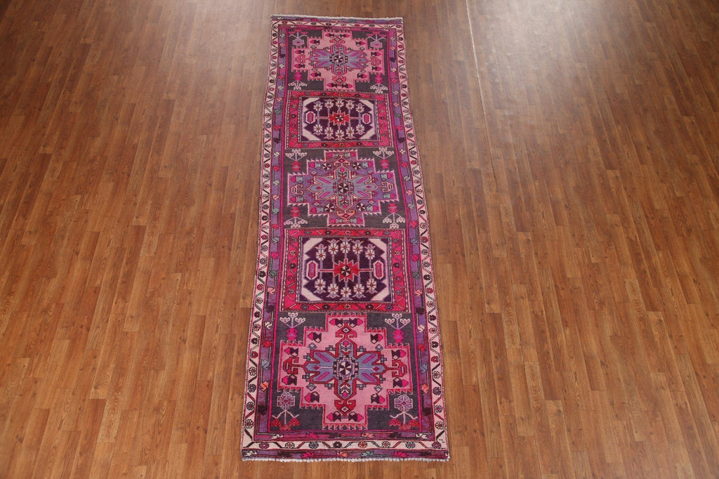 Purples Ardebil Persian Runner Rug 3x10