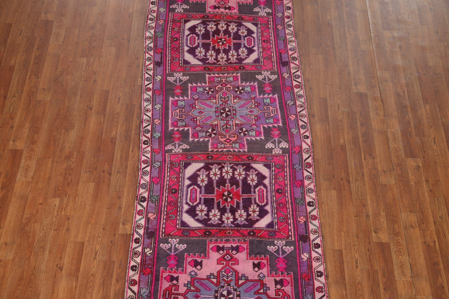 Purples Ardebil Persian Runner Rug 3x10