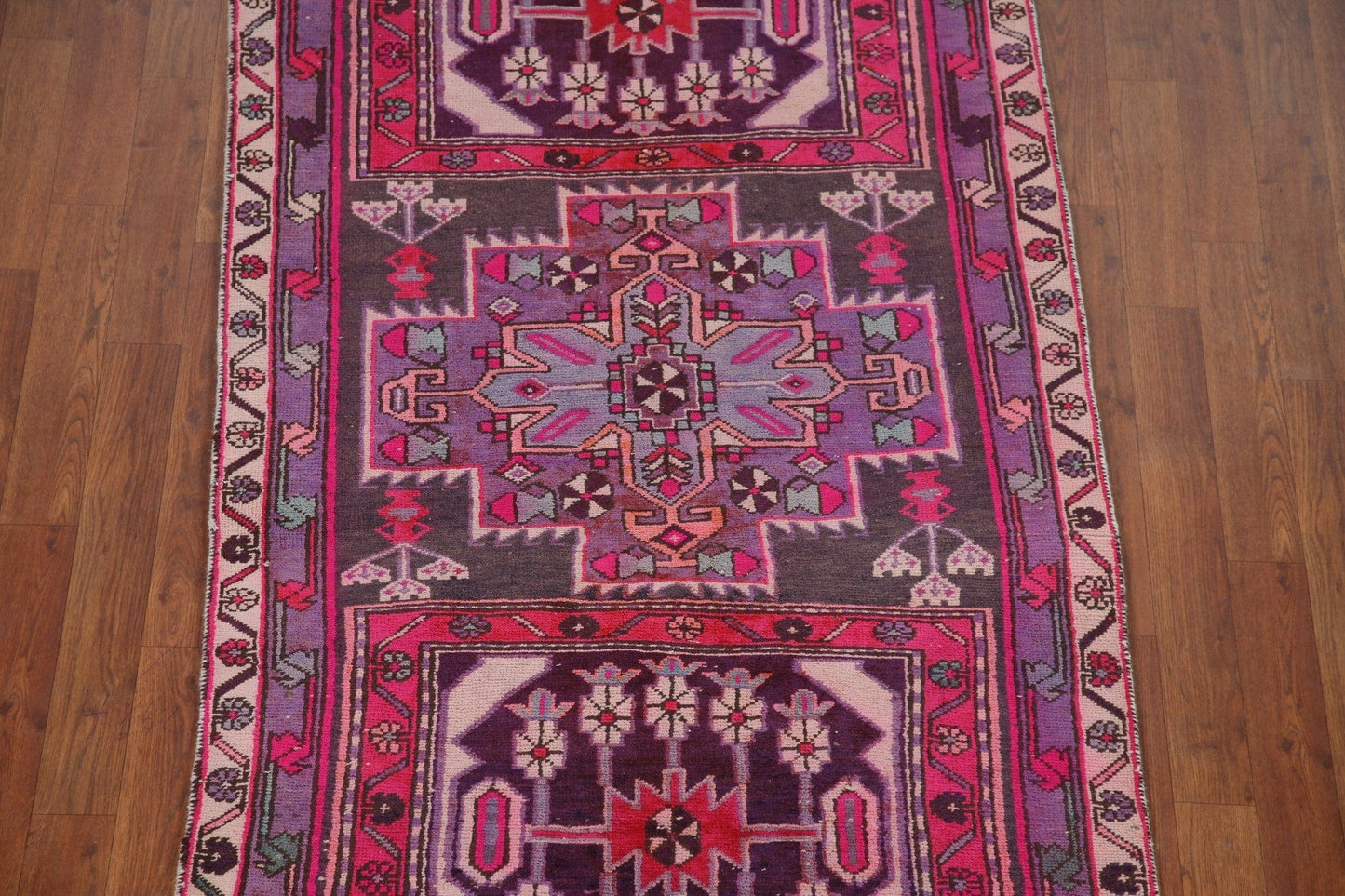 Purples Ardebil Persian Runner Rug 3x10