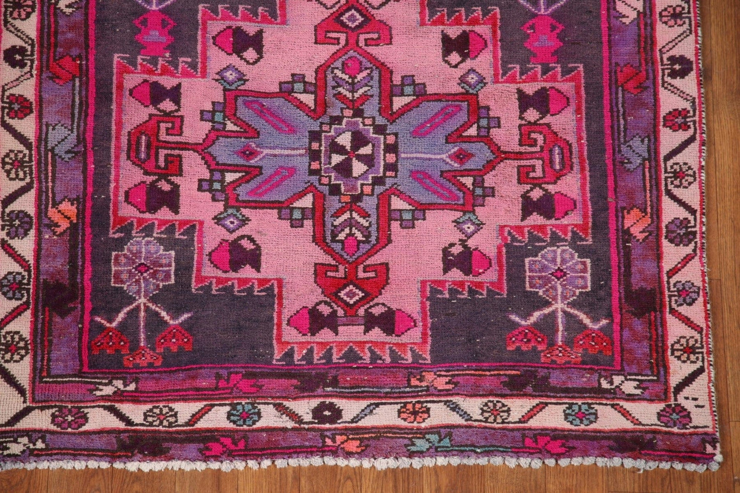 Purples Ardebil Persian Runner Rug 3x10