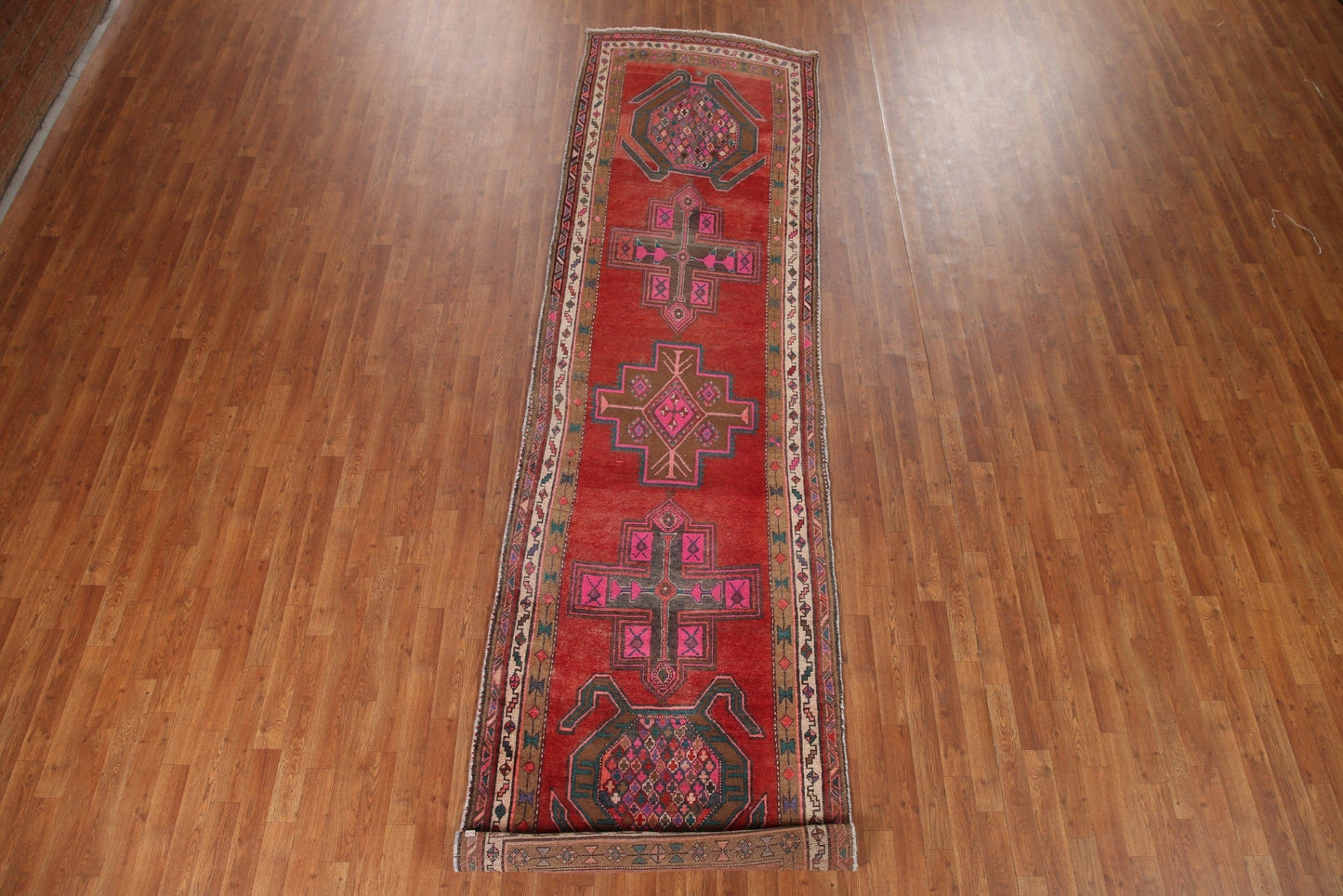 Geometric Ardebil Persian Runner Rug 4x13