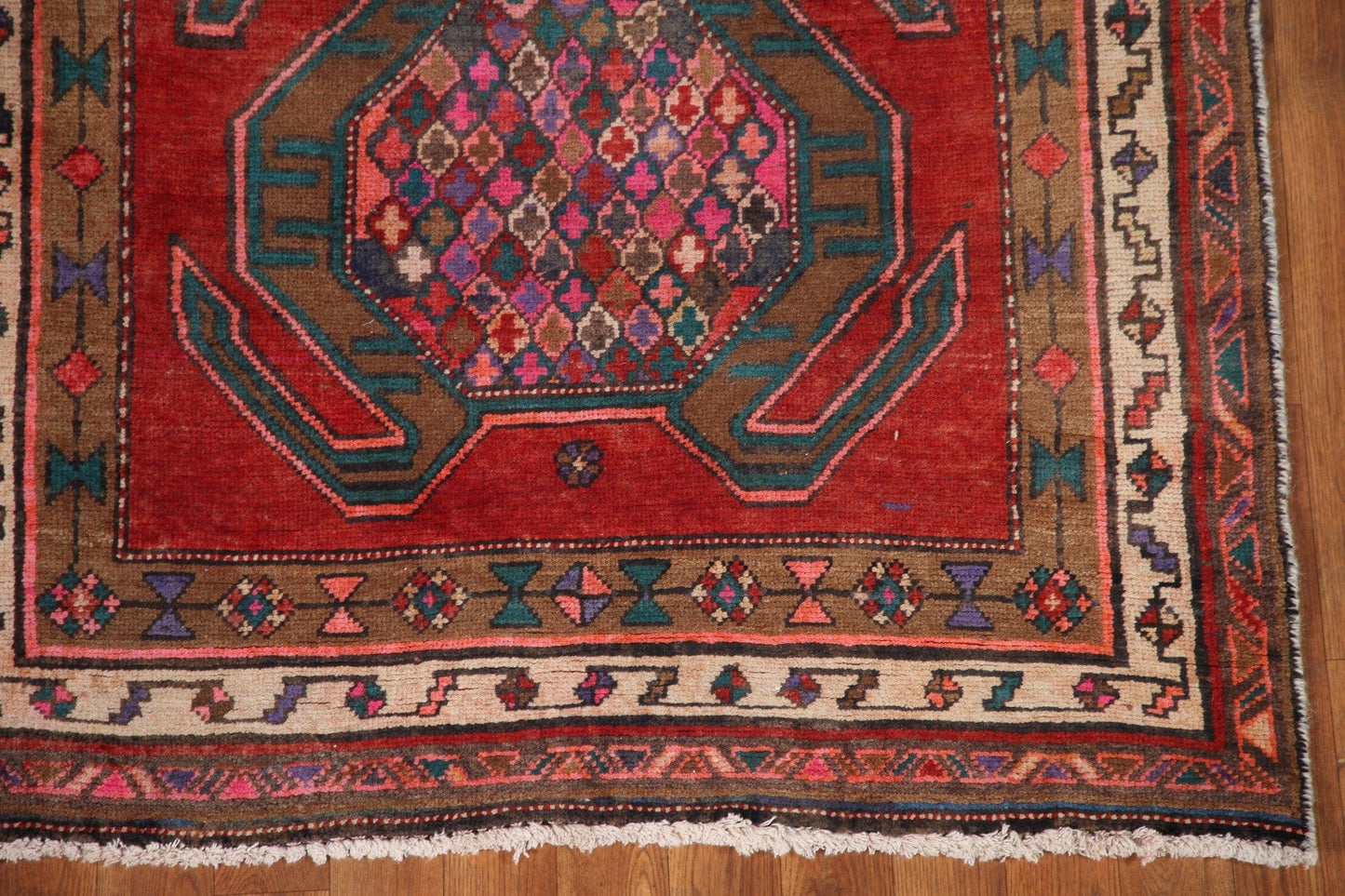 Geometric Ardebil Persian Runner Rug 4x13