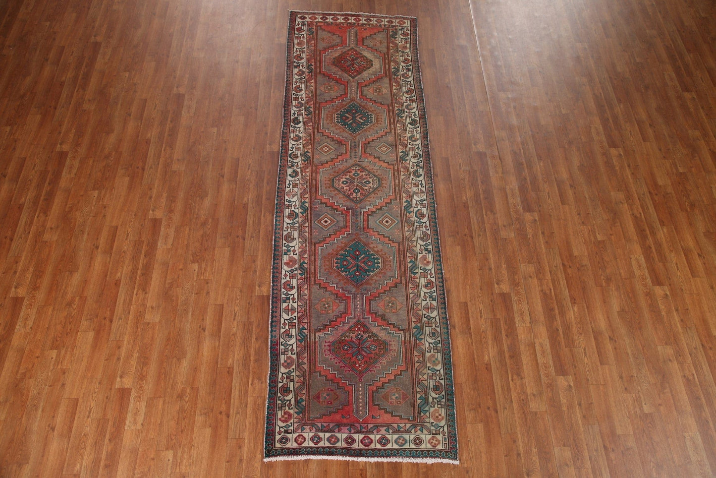 Geometric Ardebil Persian Runner Rug 3x10