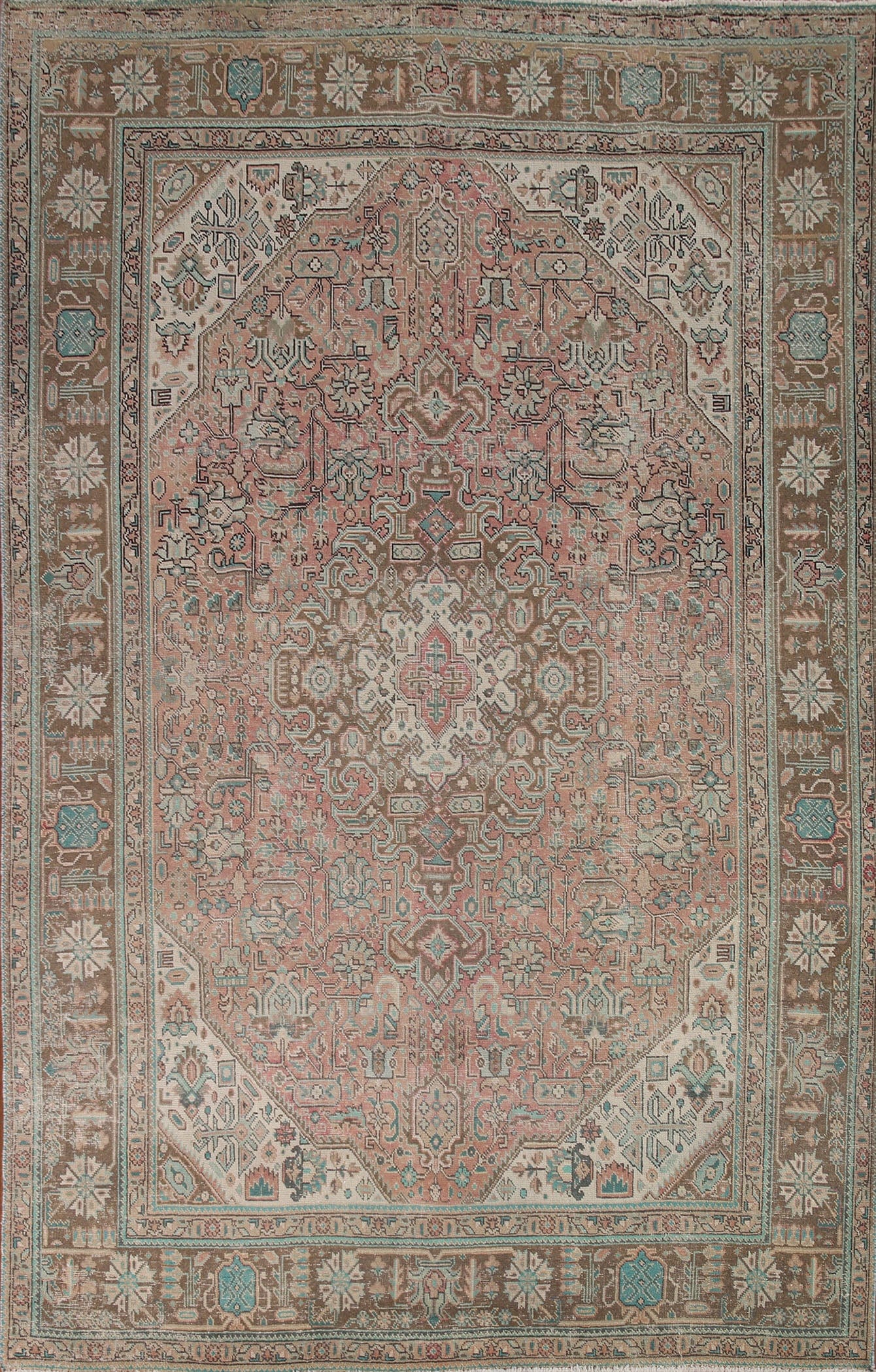 Geometric Tabriz Persian Area Rug 7x10