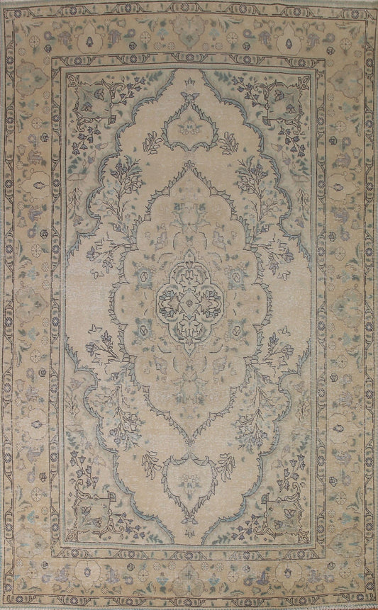 Distressed Tabriz Persian Area Rug 6x10