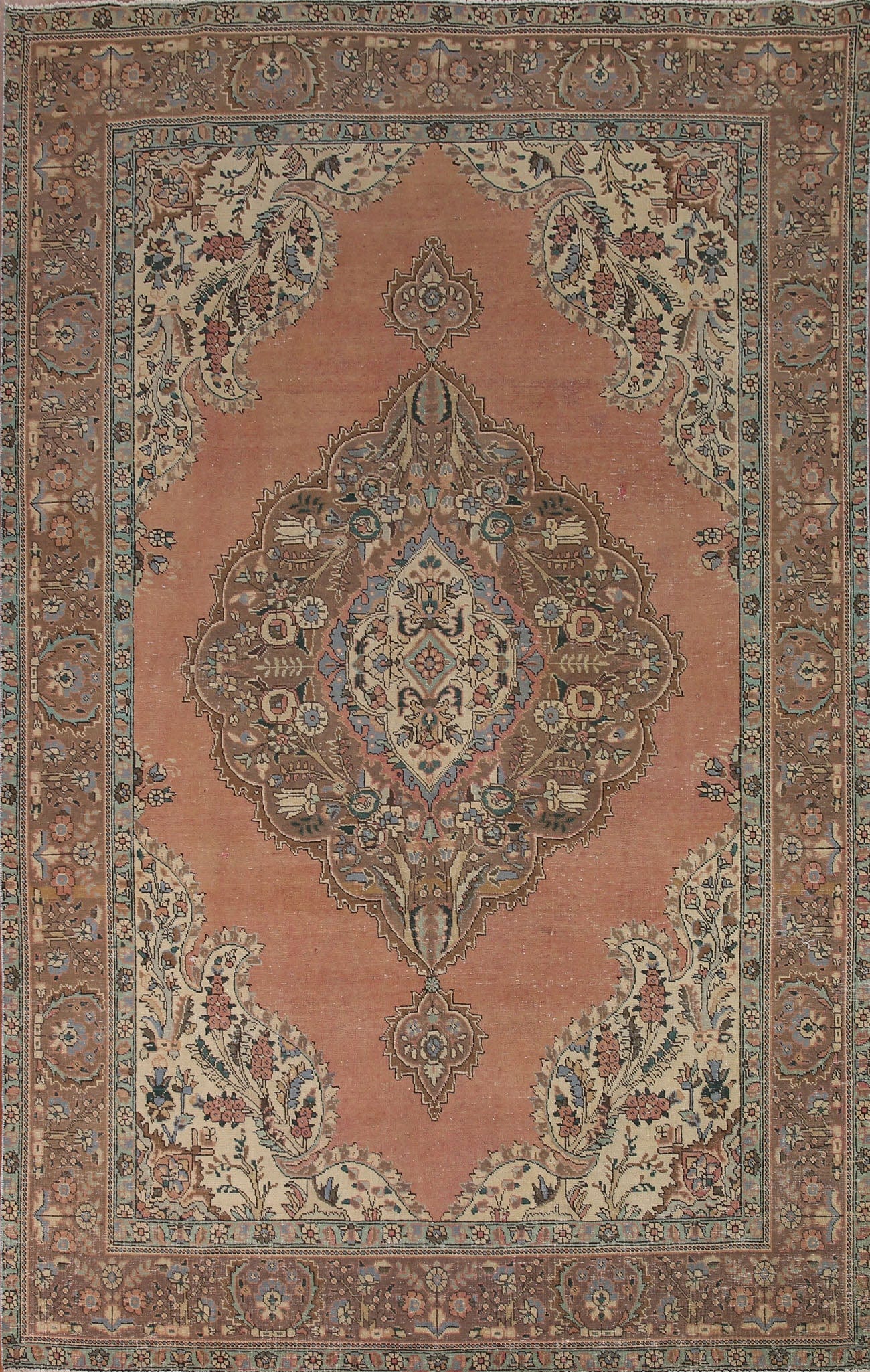 Vintage Tabriz Persian Area Rug 7x10