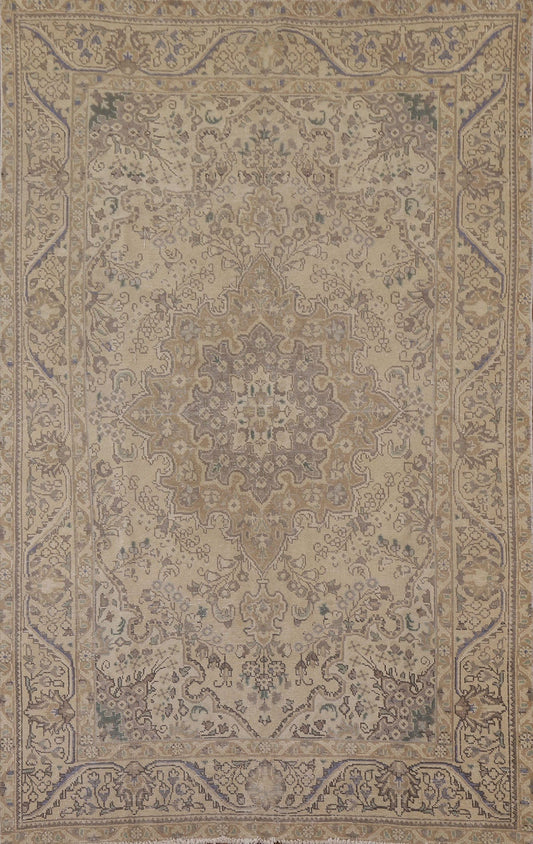 Hand-Knotted Wool Tabriz Persian Area Rug 6x9