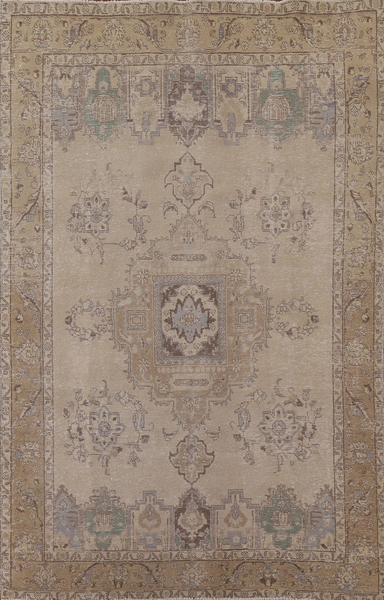 Distressed Tabriz Persian Area Rug 7x9