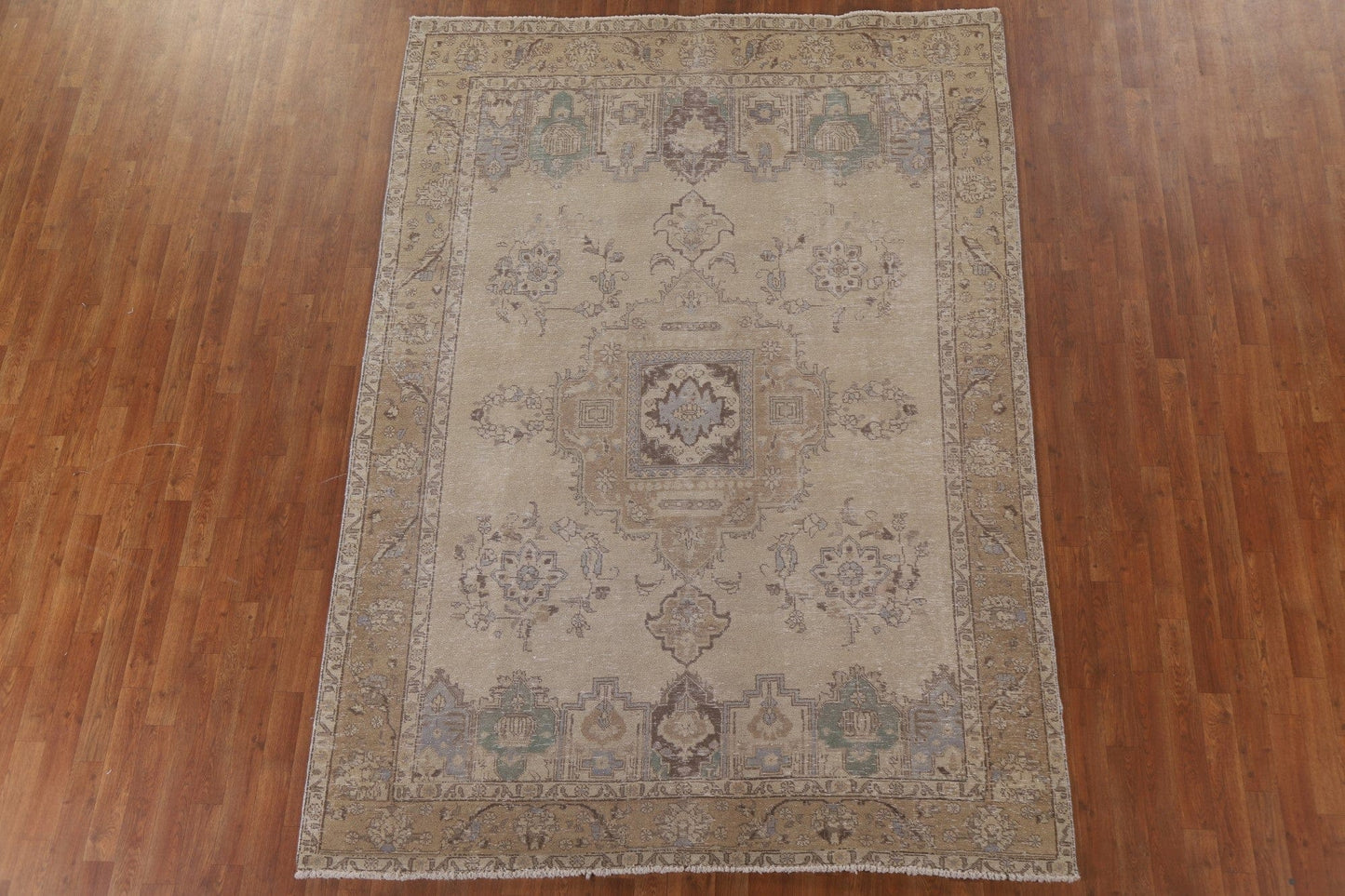 Distressed Tabriz Persian Area Rug 7x9