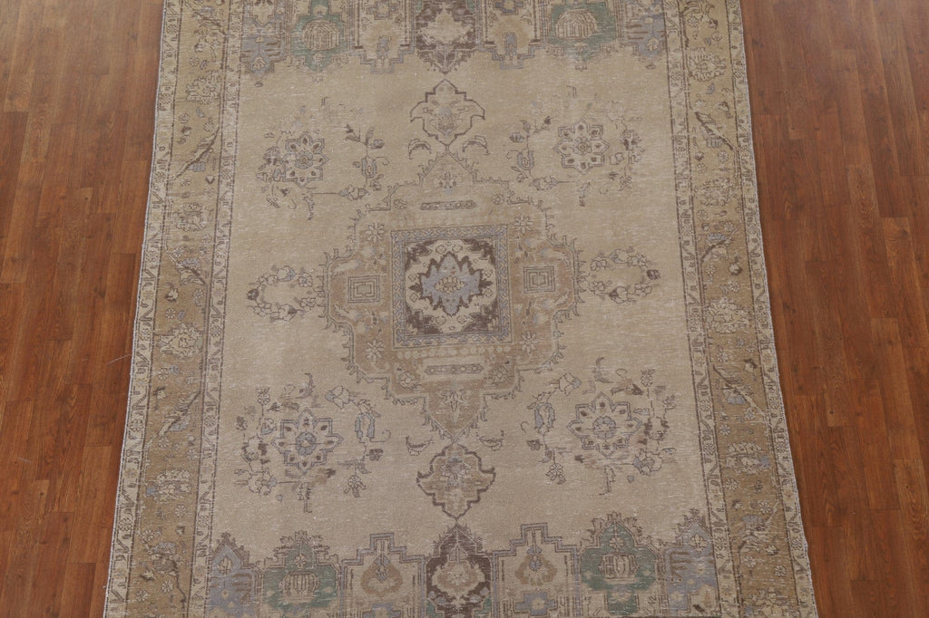 Distressed Tabriz Persian Area Rug 7x9