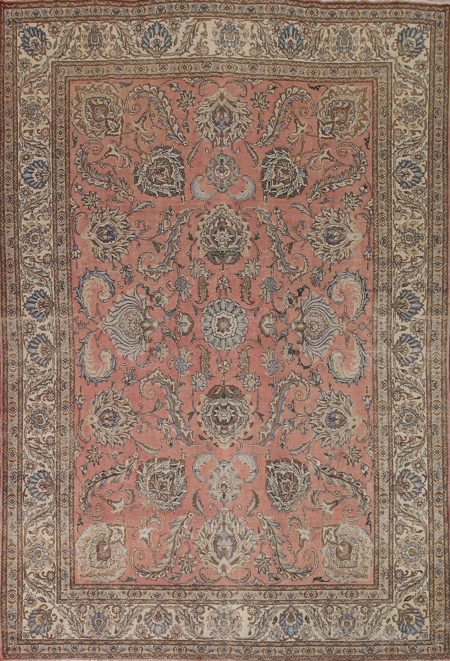 All-Over Floral Tabriz Persian Area Rug 10x13