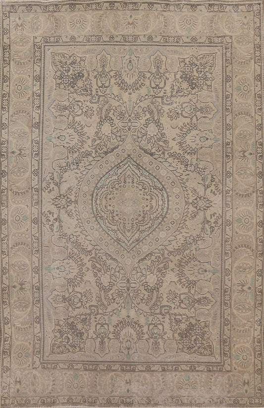 Distressed Tabriz Persian Area Rug 7x10