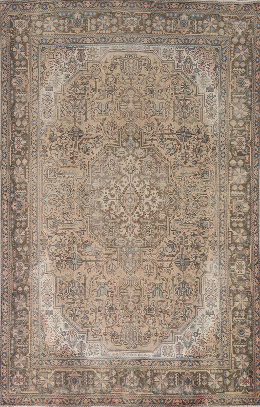 Geometric Tabriz Persian Area Rug 7x9